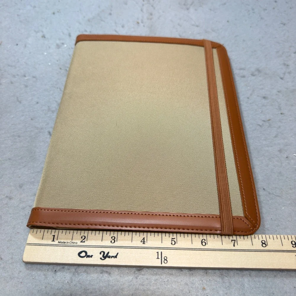Unbranded Tablet Portfolio Unisex Medium Tan Good Canvas Faux Leather Folio